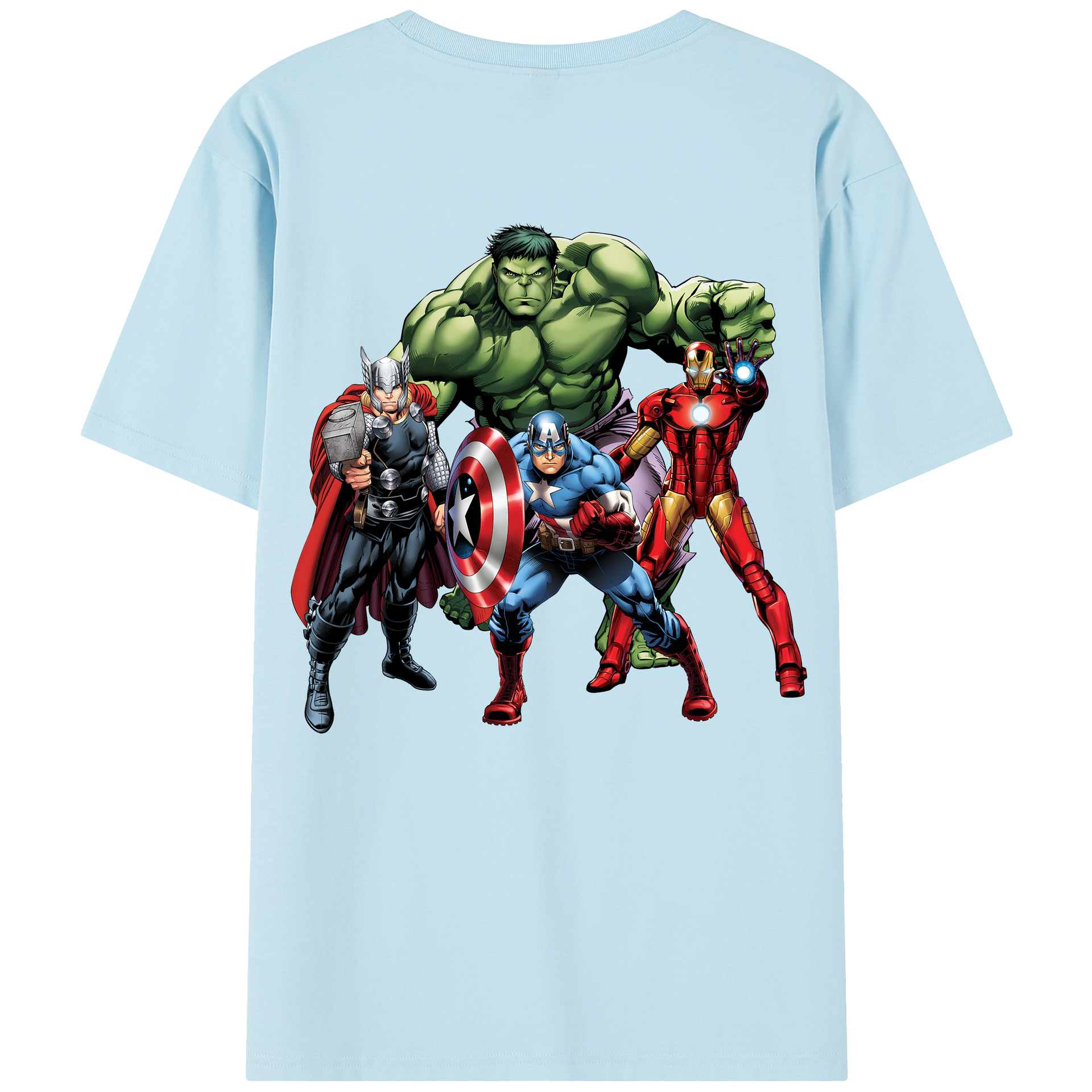 （画像用） アベンジャーズ The Avengers 綿100％半袖Tシャツ（背面プリント）
